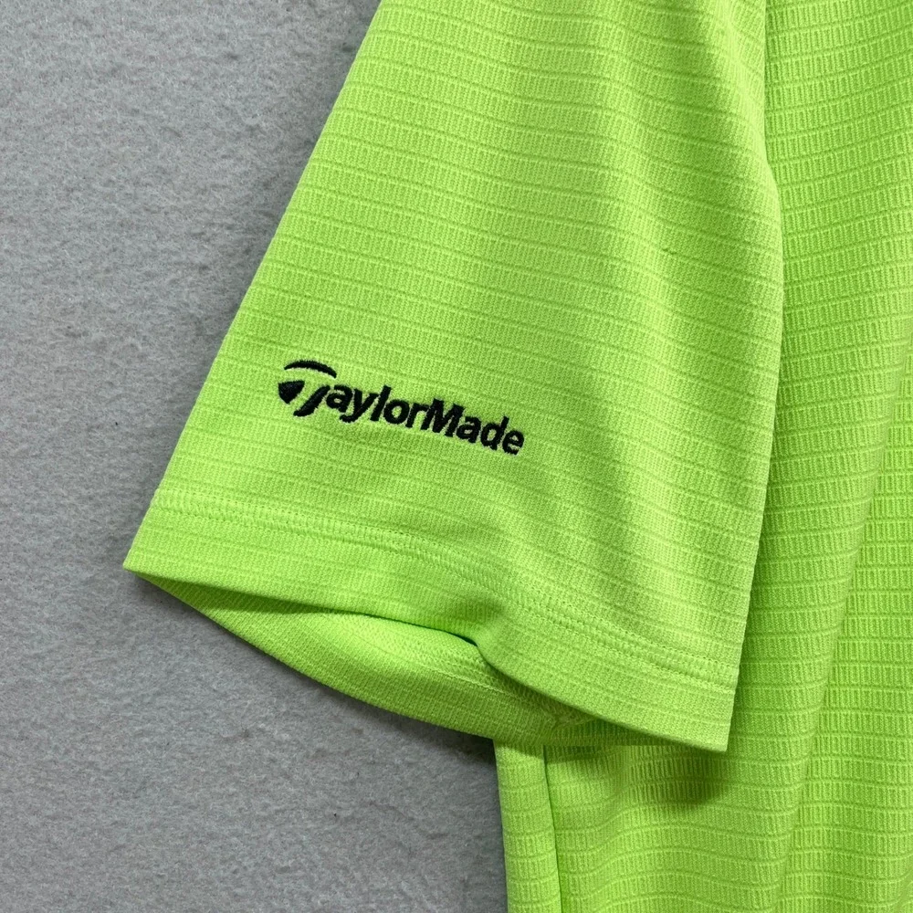 Adidas Polo Shirt Mens Medium Lime Green RBZ Taylor Made Neon ClimaLite Golf